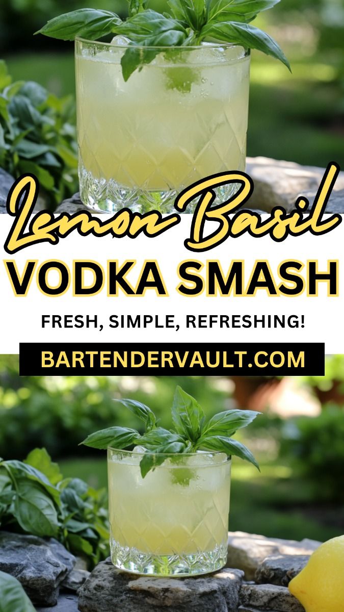 Lemon Basil Vodka Smash