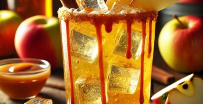 caramel bourbon apple fizz